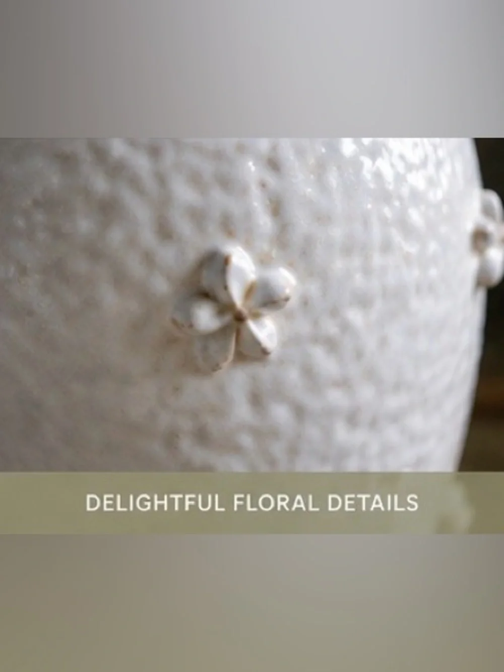 Vintage Handmade White Ceramic Pitcher Floral Cottagecore Vase